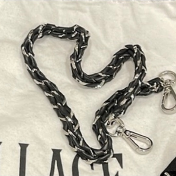 FINAL$-BN MZ WALLACE LEATHER & METAL STRAP-AUTHENTIC Pic of bag ONLY for ref - Picture 2 of 8